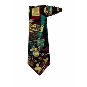 Eight O’Clock Coffee Limited Edition 1997 Vintage Novelty Necktie 100% Silk